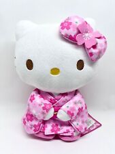Hello Kitty Sakura (Cherry Blossom) Kimono Standing Plush Toy Pink   JAPAN 8"