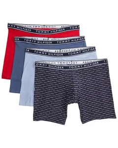 Tommy Hilfiger Men's Cotton Stretch 4-Pack Boxer Brief Atlantic Blue Medium - Picture 1 of 2
