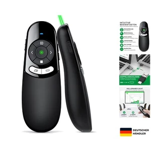 USB C Presenter, Kabellose 2.4 GHz Powerpoint Fernbedienung, Grün Licht Point - Bild 1 von 9