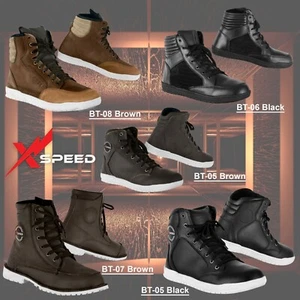 Motorcycle Touring Sneakers Motorbike Casual Leather Boots Waterproof Shoes Boot - Picture 1 of 32