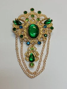 Hermoso broche prendedor estilo vintage verde Caboshins 1018 - Imagen 1 de 5