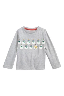 MINI BODEN BABY MÄDCHEN/JUNGEN WEIHNACHTEN APPLIKATION LANGARMSHIRT BRANDNEU Y0127