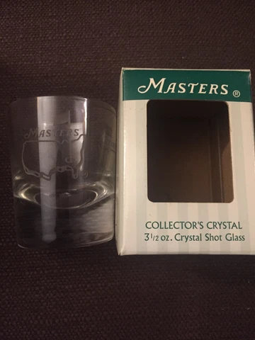 Vintage Masters Golf Crystal Shot Glass Augusta with Box Cover