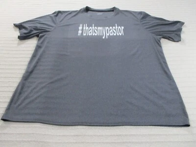 Thats My Pastor Shirt Mens 2XL Gray Short Sleeve Round Neck BCG Polyester Tee - Image 1 of 4