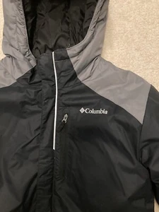 Columbia Sportswear boys Large 14-16 Winter Insulated Coat Ski Jacket black gray - Picture 1 of 8