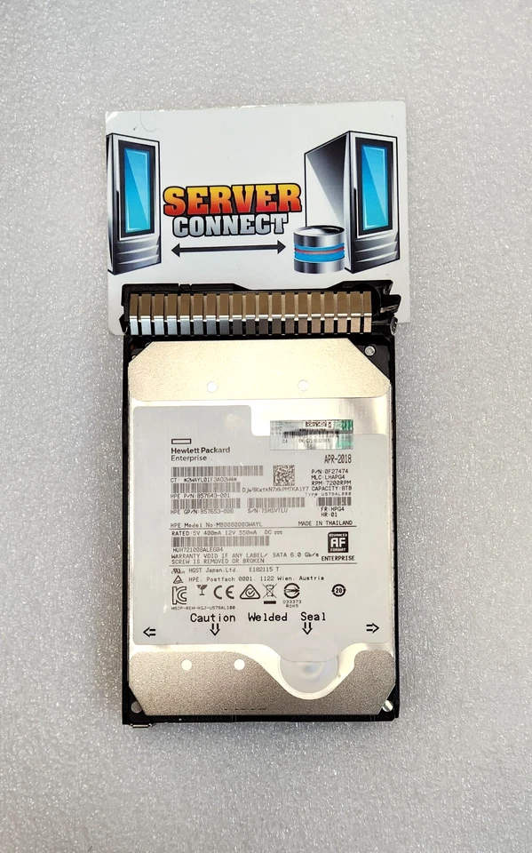 857643-001 -- HP 8TB 6G SATA 7.2K 3.5" HELIUM 512e SC MDL HDD - Image 1 of 1