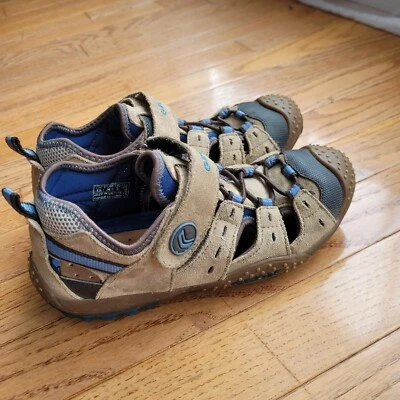 Geox Respira Kids Size 3 Slip-On Closed Toe Outdoor Water Sandals Brown Blue Foto 1 de 4