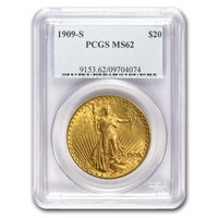 1909-S $20 Saint-Gaudens Gold Double Eagle MS-62 PCGS - SKU#25439
