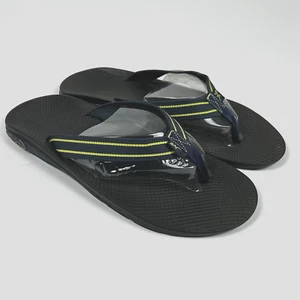 Chaco Mens Size 14 Flip Flop Thong Slides Slip On Sandals Blue Yellow Stripe - Imagen 1 de 8