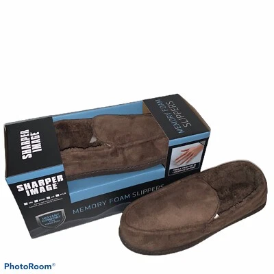 Mens Sharper Image Gentle Support Memory Foam Ultra Soft Moccasins￼ Slipper L - Image 1 of 3