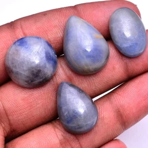 4 Natural Sapphire Untreated Huge Size 19mm-24mm Cabochon Loose Gemstones Lot - Picture 1 of 4
