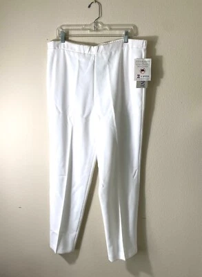 DONNKENNY CLASSICS WOMENS POLY PANTS SZ 16 WHITE FLAT FRONT REAR ELASTIC NWT - Image 1 of 4