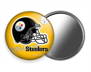 PITTSBURGH STEELERS FOOTBALL TEAM PURSE POCKET HAND MIRROR SPORTS FAN GIFT IDEA - Picture 1 of 1