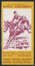 COMET SWEETS-OLYMPIC ACHIEVEMENTS PACKAGE ISSUE-#06- EQUESTRIAN - WILFRED WHITE