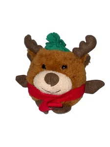 Peluche palla renna sorridente / marrone verde e rosso / USA Greenbrier Natale - Foto 1 di 8