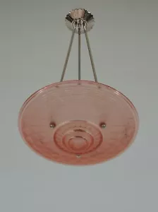 PETITOT : FRENCH 1930 ART DECO PENDANT .. chandelier 1925 lamp muller era France - Picture 1 of 11