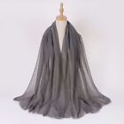 Women Scarves Cotton Blend Rhinestone Pearl Decors Solid Colors Shawls And Wraps
