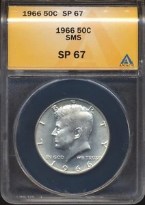 1966 Kennedy Half Dollar SMS ANACS SP 67 - Picture 1 of 2