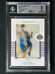 2001 Fleer Focus Materialistic Away Kobe Bryant #1 BGS 9 MINT Lakers RARO INSERTO - Foto 1 di 2