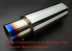 4 "Burn Tip Escape Stainless Muffler Resonator 2.5" Entrada w / Silenciador para Honda - Imagen 1 de 3