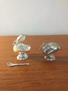 2 x VINTAGE versilberter Kohleeimer Salzkeller, kommt mit Servierlöffel. - Bild 1 von 12