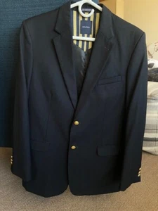 Nautica Navy Young Man 20R 2 Gold Button Blazer with Back Slit Pockets Suit Coat - Picture 1 of 7
