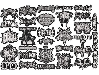 BLACK METAL full EMBROIDERY Shaped 10pcs/Lot Random Mix Sew-On Patches - Image 1 of 3