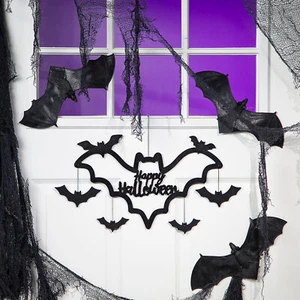 Happy Halloween Bat Wreath, Halloween, Home Decor, 1 Piece - Picture 1 of 2
