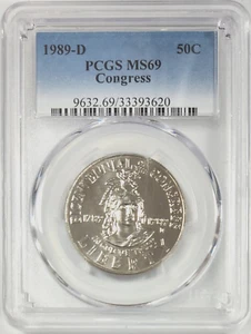 1989-D Bicentennial Congress Commemorative Half Dollar PCGS MS69 - Picture 1 of 2
