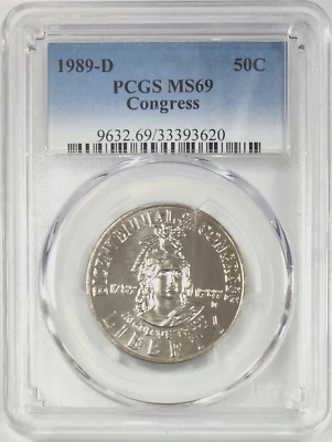 1989-D Bicentennial Congress Commemorative Half Dollar PCGS MS69 - Image 1 of 2