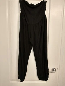 Neun Monate Black Harem Maternity Capris Over The Bump Comfortable Size S - Picture 1 of 4