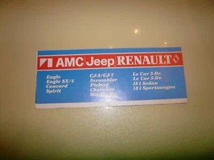 Jeep AMC Renault Verkaufsprospekt 1982 - Oldtimer - Bild 1 von 3