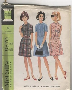 McCalls 8570 Misses Kleid Größe 14 ungeschnitten sehr guter Zustand - Bild 1 von 1