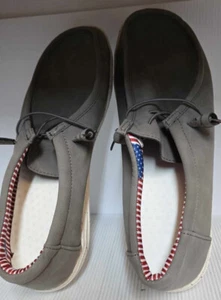 Men's Fashionable Gray Faux Leather Loafers with American Flag Detail - 13.5 US - Picture 1 of 4
