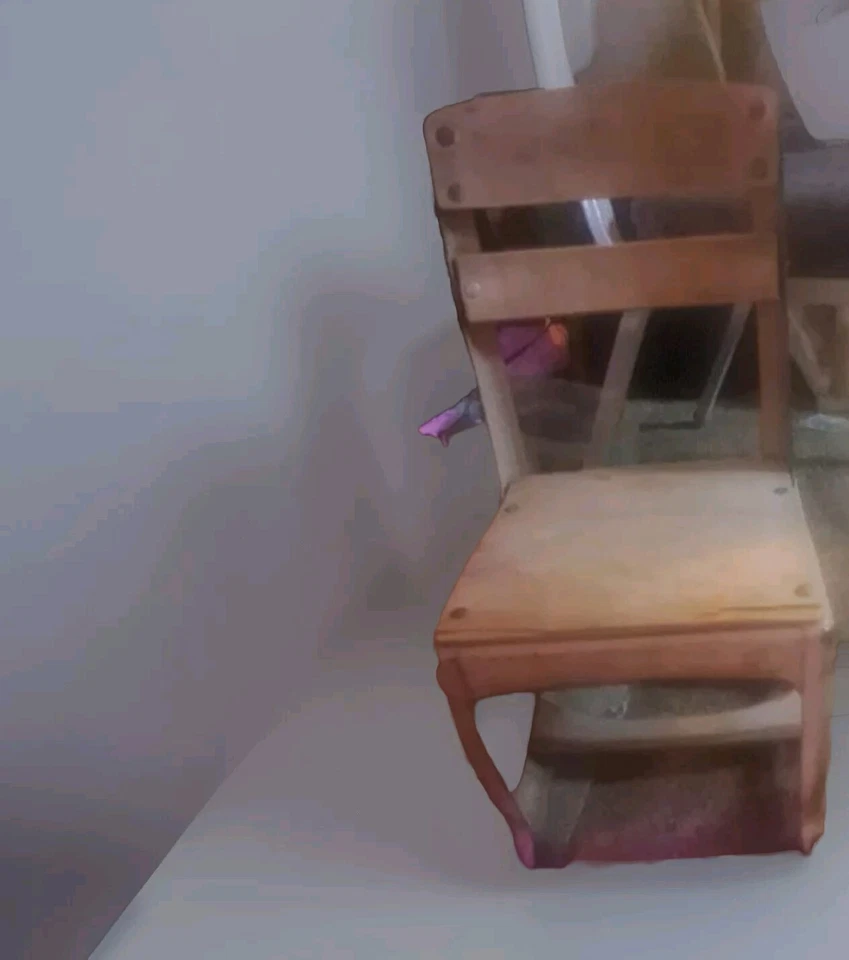 Silla escolar infantil vintage American Seating Co Envoy metal madera años 40 rústica Foto 1 de 1