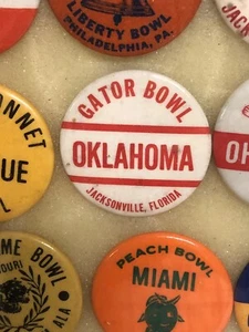 Lot Of Two 1965 Oklahoma Gator Bowl 1 3/4” Original Pin Back Pins - Picture 1 of 1