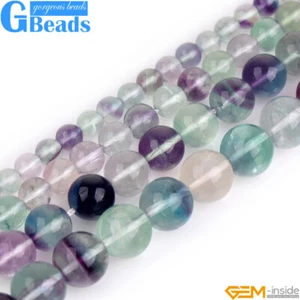 Cuentas redondas de piedras preciosas de fluorita de colores naturales grado AAA envío gratuito cuentas de 15" - Imagen 1 de 28