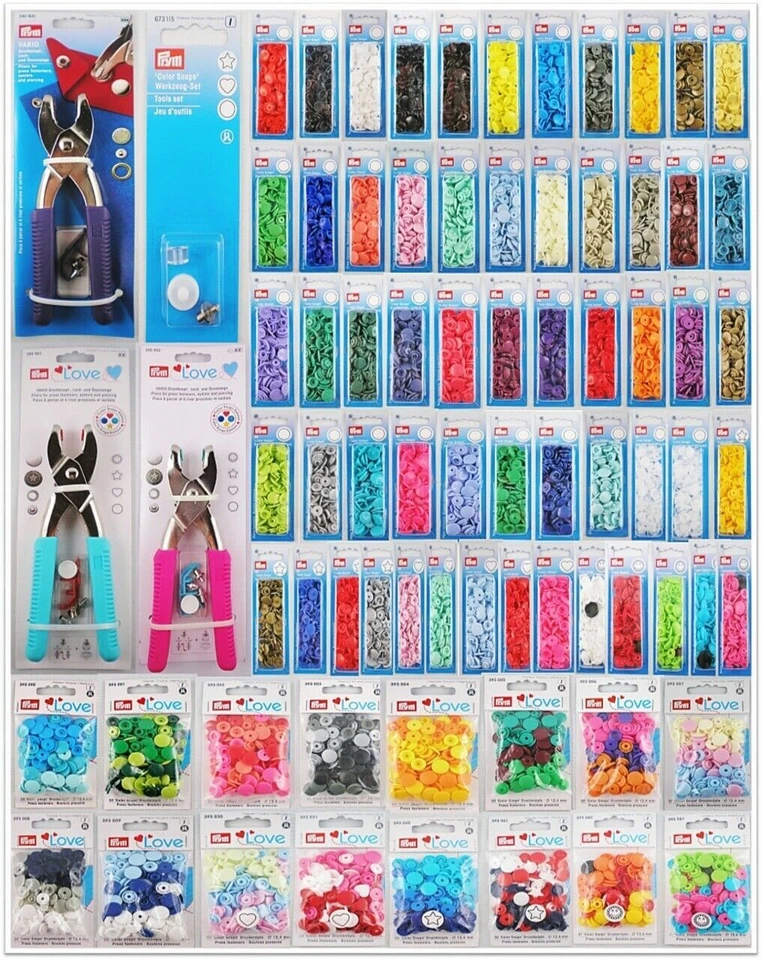 Prym Love Color Snaps Nähfrei-Druckknöpfe Vario Zange Werkzeug-Set zur Auswahl - Bild 1 von 1