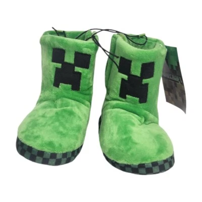 Minecraft Creeper Botas Verde 3D Casa de Juegos Niños Zapatos Zapatilla Calzado NUEVO