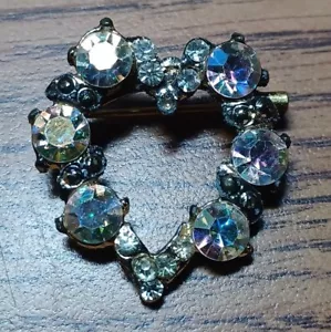 Spilla a grappolo Cuore Vintage Tono Oro con Finti Strass - Foto 1 di 4