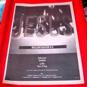 Jesus And Mary Chain Rollercoaster Vintage ORIG '90 Press/Mag ADVERT Poster-Size - Imagen 1 de 3