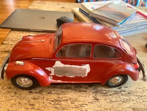 1973 JIM BEAM VOLKSWAGEN RED BEETLE BUG DECANTER-USED CONDITION-REGAL CHINA-15" - Picture 1 of 5