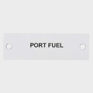 Rinker Boat Port Fuel Tag 222399 | 2 7/8 x 7/8 Inch White Plastic - Picture 1 of 5