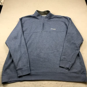 Columbia Sweatshirt Mens 5XT Tall Blue Fleece 1/4 Quarter Zip Pullover Outdoor - Picture 1 of 11