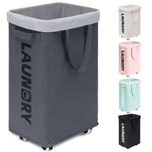 Goodpick Laundry Basket with Wheels, 75L Collapsible Laundry Hamper, Clothes ... - Picture 1 of 9