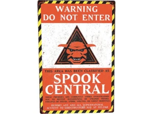Ghostbusters Do Not Enter Spook Central Warning Sign Prop Halloween Wall Decor - Picture 1 of 1