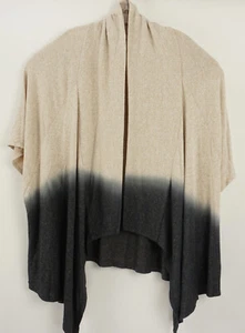 Maglione cardigan drappeggiato aperto davanti nuovo senza etichette Status by Chenault taglia L Ombre Dip Dye - Foto 1 di 8