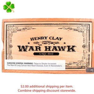 Henry Clay War Hawk Corona Empty Wood Cigar Box 9.75" x 5.75" x 2.25" - Picture 1 of 12