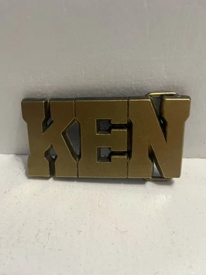 - Hebilla de cinturón vintage años 80 color latón nombre Ken Foto 1 de 3