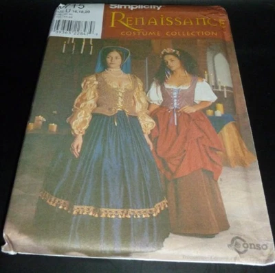 Renaissance Elizabethan Tudor Blouse Hat Skirt Sewing Costume Pattern 16-20 LARP - Image 1 of 3